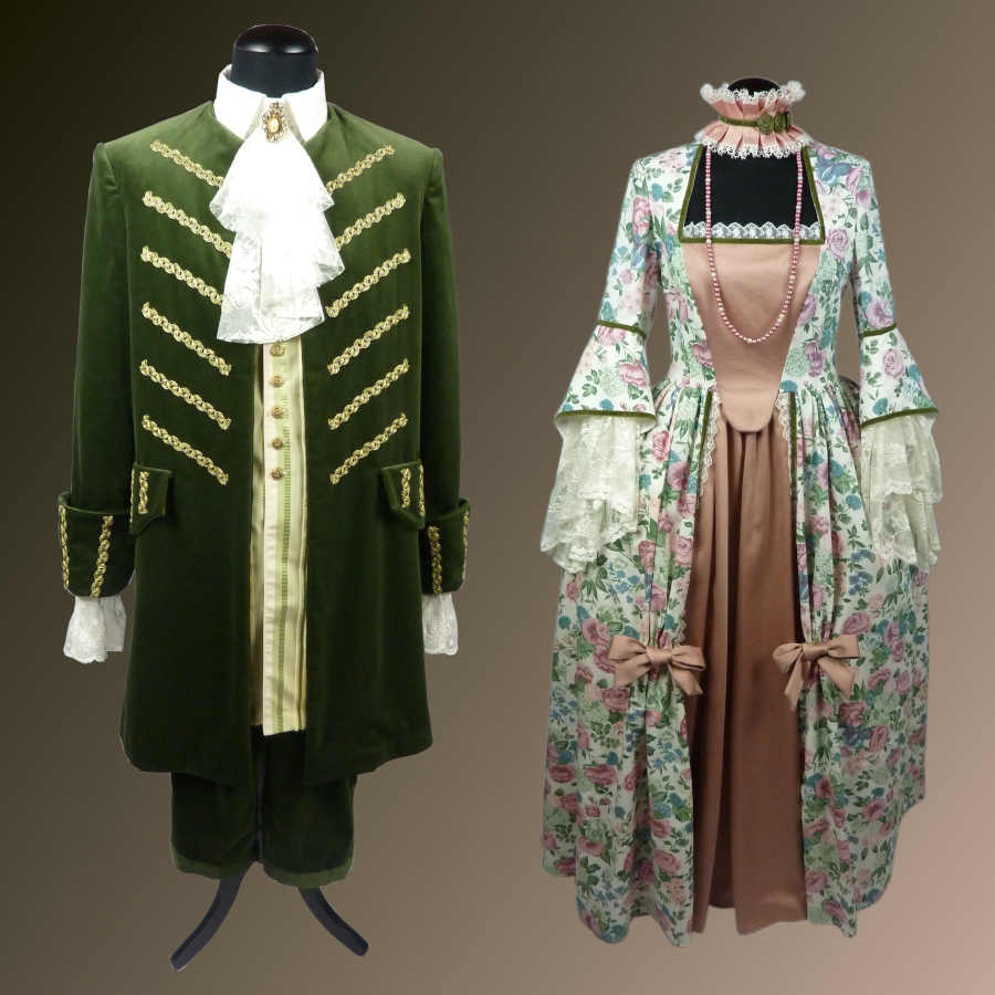 rococo, rococo heer, rococo pak, lodewijk XVI, markies, lakei, koning, jabot, historisch, historisch kostuum, frans, frankrijk, pruikentijd, rococo dame, rococo jurk, marie antoinette, markiezin, hoepelrok, paniers, koningin