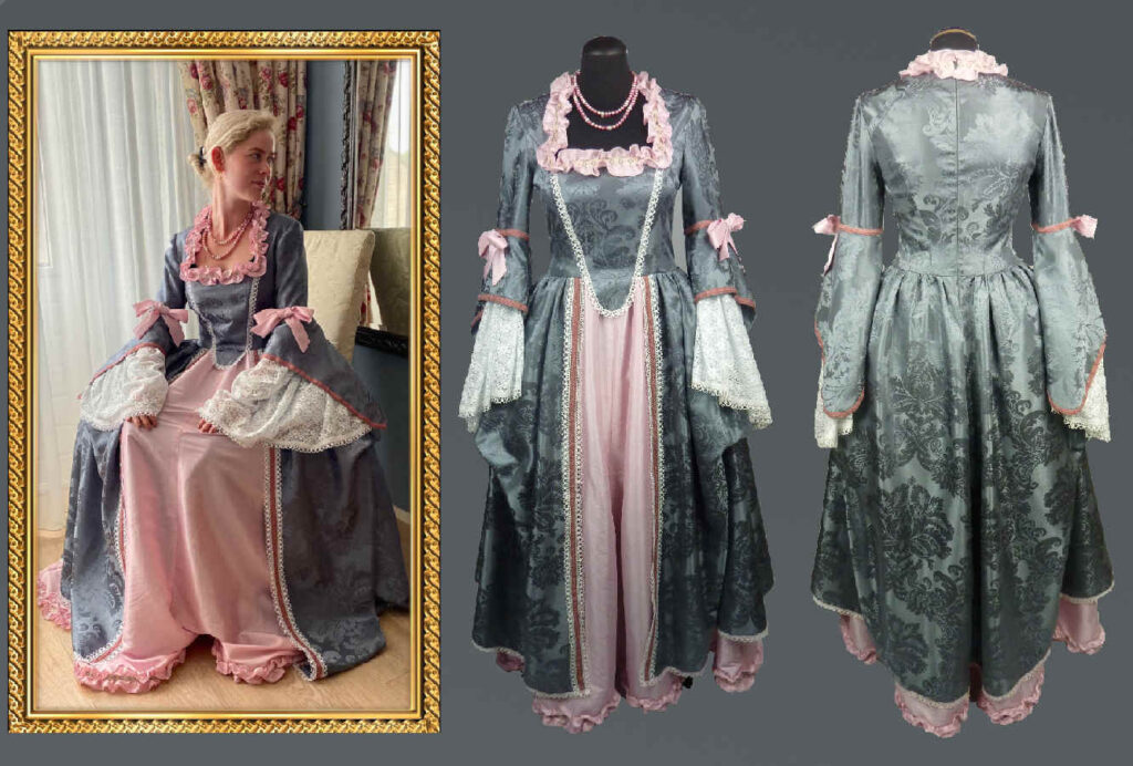 rococo, rococo dame, rococo jurk, historisch, historisch kostuum, frans, frankrijk, pruikentijd, Rococo-periode (1730-1760)